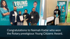 Naimah Kadar wins the Rotary Young Citizens Award