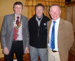 Mr Stuart Ryan of the RSPB with President Elfed and Philip