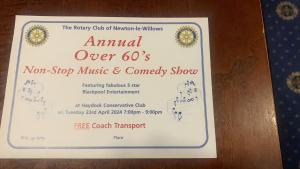 ANNUAL OVER-60's NON-STOP MUSIC AND COMEDY SHOW