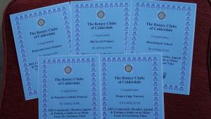 Certificates for those who took part in the recent Shoebox Appeal Christmas