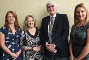 President David Knight with Jennifer Leach (Rainbows), Debbie Delbridge (Our Space) and Nicola Brien (When You Wish Upon A Star)