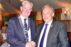 Past President, Nick, hands over to President, Ambrose