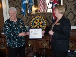 Presentation of PHF to Rtn. Lynne Chambers