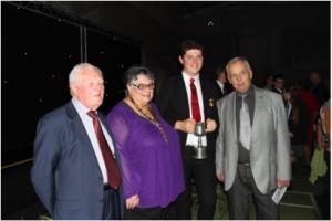 President Gail and Brian Rogers PHF and Howarth Higgs PHF pictured with Daniel Barber of St George's School