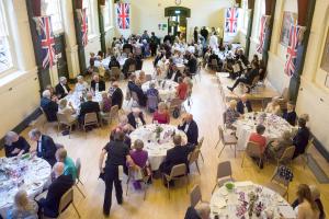 The Queen's Birthday celebrations in the Town Hall.