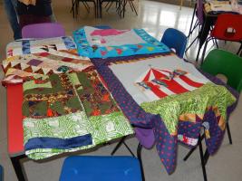 Chidren were given a quilt to take home as a memento of Barton Camp