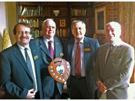 Stephen Thomas, David Gordon, David Davies and Don Howard (Oswestry’s winning team in 2012) take a last look at the District Quiz Area Trophy.