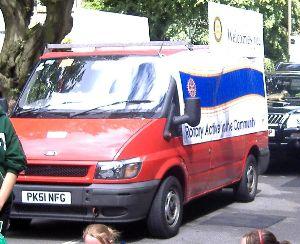 Baltic Trip Red Van in Buxton Carnival