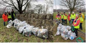 2024 9th March: Club members joined with Burgh Beautiful Linlithgow for a spring litter-pick collecting 45 sacks of litter and other large items.