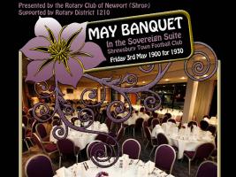 A Black Tie Gala Dinner will take place at Shrewsbury Town Football Club on Friday 3rd May 2013 at 7 pm in aid of the Military Wives Choir Foundation, Debra and Rotary Charities