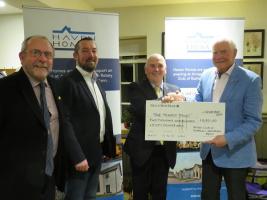 Pictured (L to R) Rotarian Brian Coole; David Lewis from sponsors Haven Homes; Club Vice President  Rotarian John Lindon and Dr John Taylor.