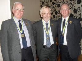 Gordon Holden, Gil Riley and Alan Slack proudly wearing their PHFs