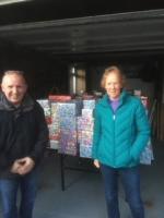 Gathering the Shoeboxes for shipping to Moldova