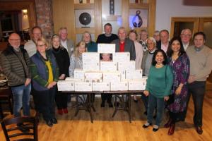 Members of the Rotary Club of Northallerton Mowbray with their filled shoeboxes prior to dispatch to Eastern Europe