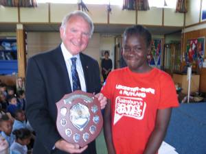 Marion Mukete of Stokes Wood Primary School wins both Club and District prizes.