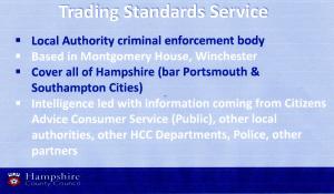 Talk by Julie Gallagher from Trading Standards