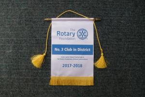 2017 - 18 A pennant from Foundation marking the generosity of the club members
