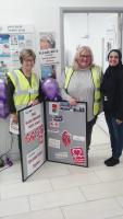 In partnership with HALE we encouraged the customers in Boots and party goers at Carlisle Business Centre at the Doula Anniversary to have their blood pressure tested for free.  It was very busy in Boots at Broadway with shoppers intent on getting the rem