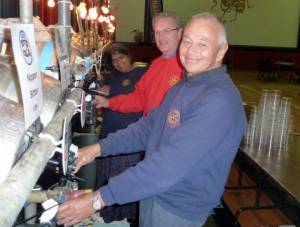 All hands to  the pumps: Rtns Ian Aldous, Trevor Hanmore & Manny Fordham