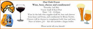 cheese and Wine Event: 2nd May Grill 48 7:30PM - 10PM. Invite your friends. Tickets £10