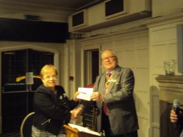 Evening Meeting Cheque Presentation of £7,074 to Rochelle Hodds, of St. Frances Hospice
