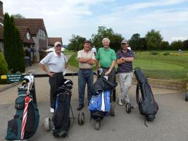 Members prepare for a round of golf