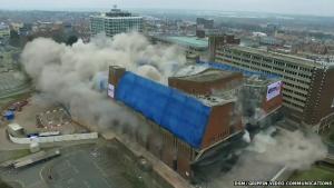 Greyfriars bus station being blown up