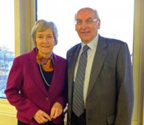 Rotarian Angus Hogg Chairman of the Carnegie UK Trust pictured with our own Rotarian Judy Broderick. 