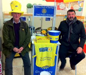 PP David and Community Chair, Gwynfor, man the selling point at Morrisons.  David looks good!