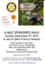 Sunday 6th September Sponsored Walk
