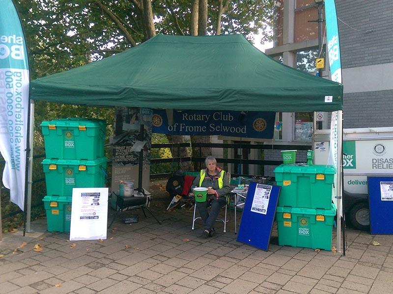 One of the club members looking after the ShelterBox display