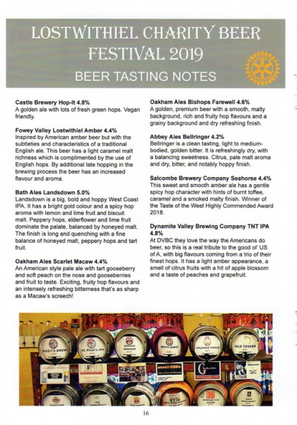 2019 Beer Festival Programme Page 16