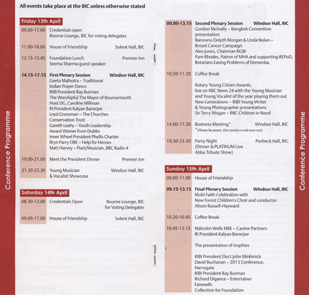 Conference Timetable