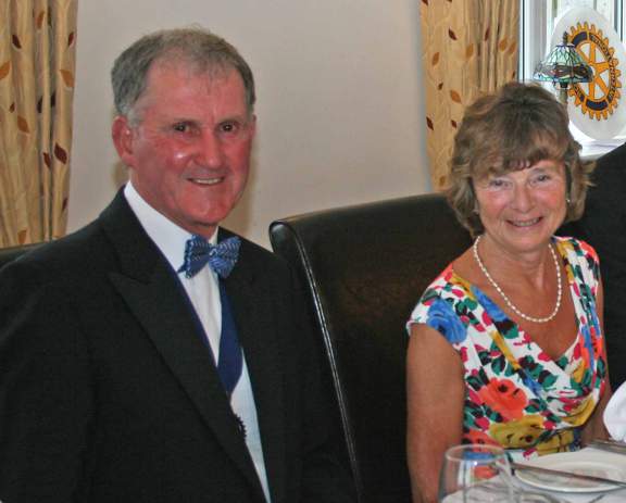 Rotarian John Borrill,  installed as the Club's new President and Mrs Dorothy Borrill at the Charter Dinner