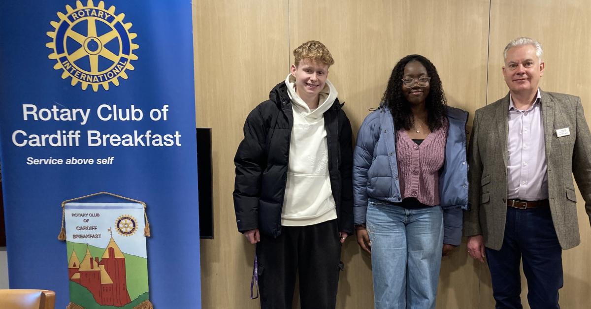 Interacters from Whitchurch High School with President Peter