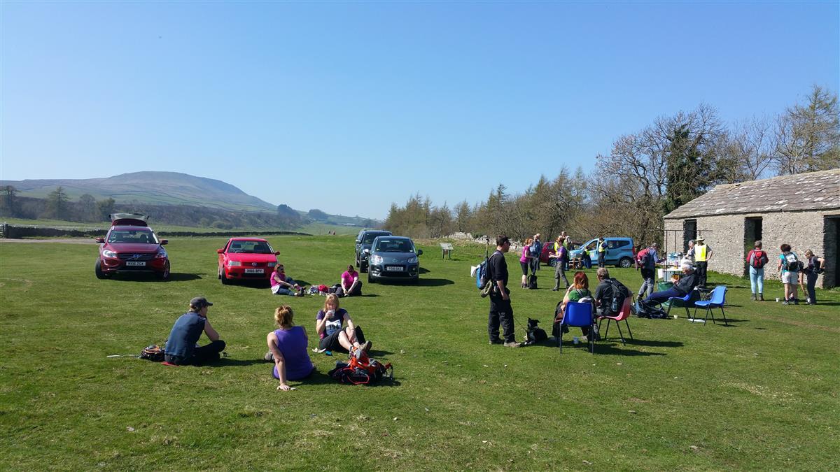 Walkers rest at halfway checkpoint