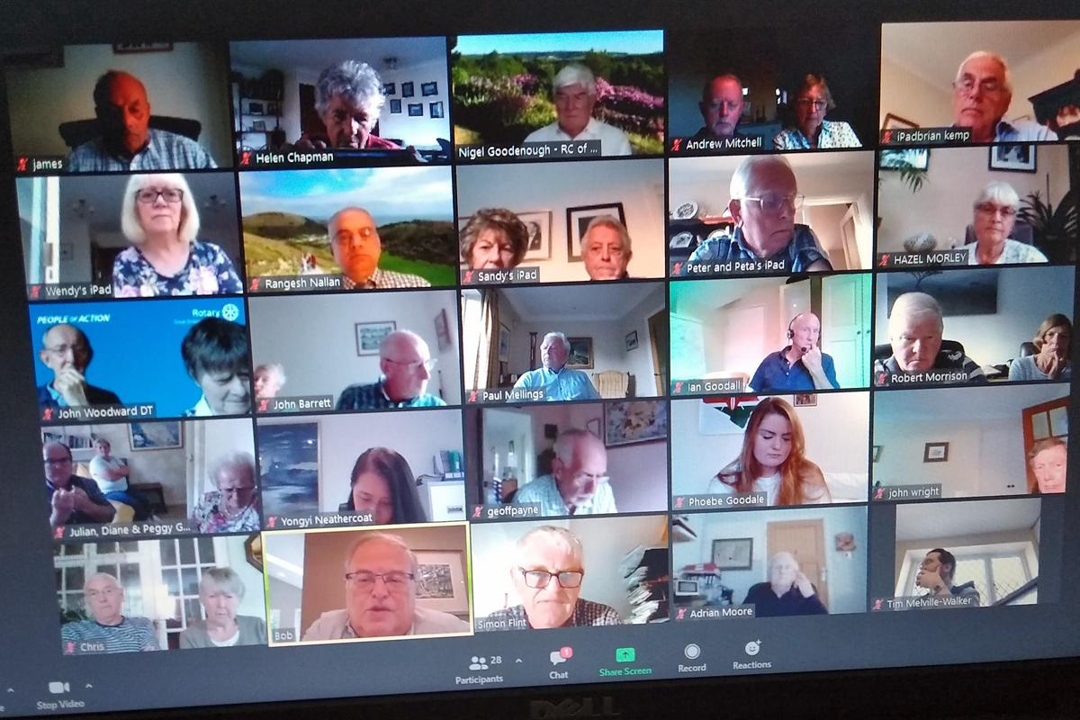 Phoebe joins Rotary Mtg over Zoom