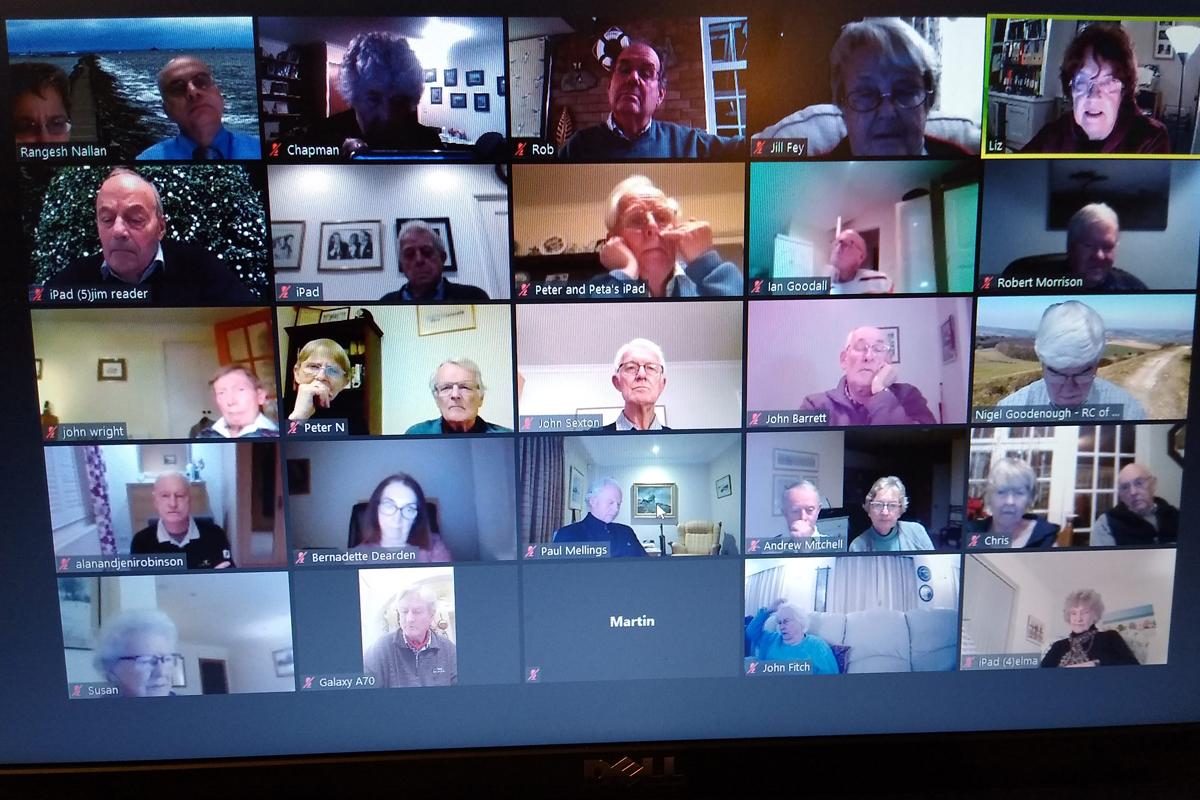 Zoom Meeting with Liz Woodhead far R top row