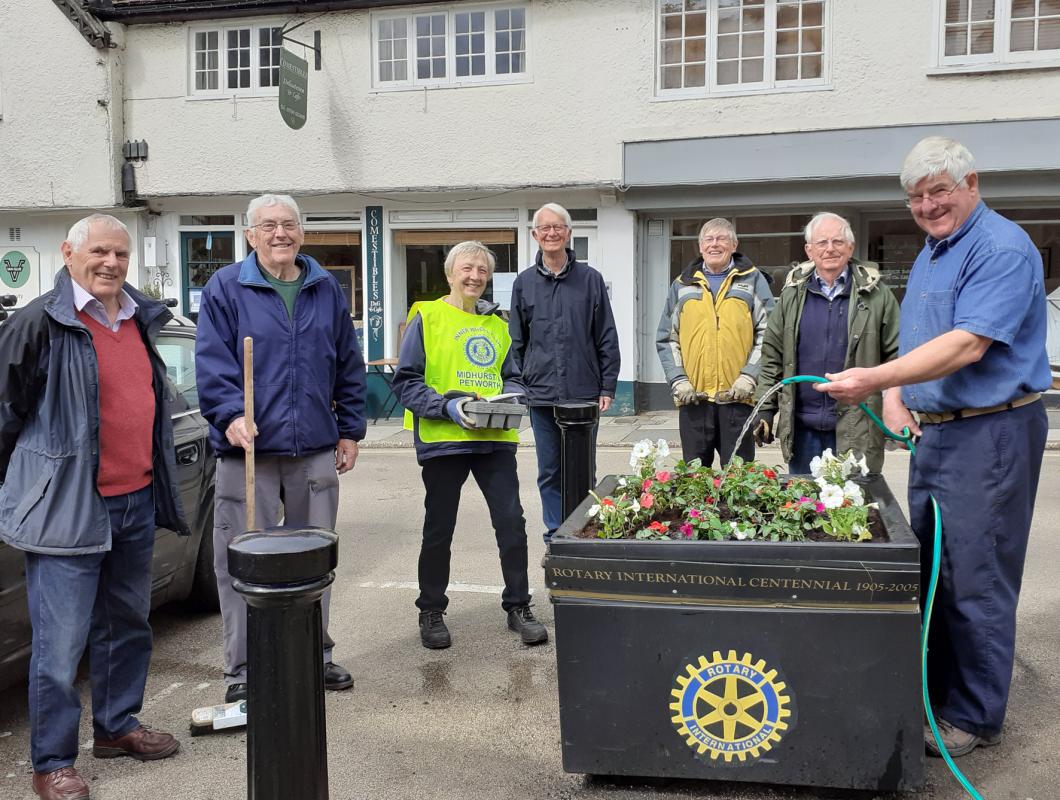 Planters freshly filled