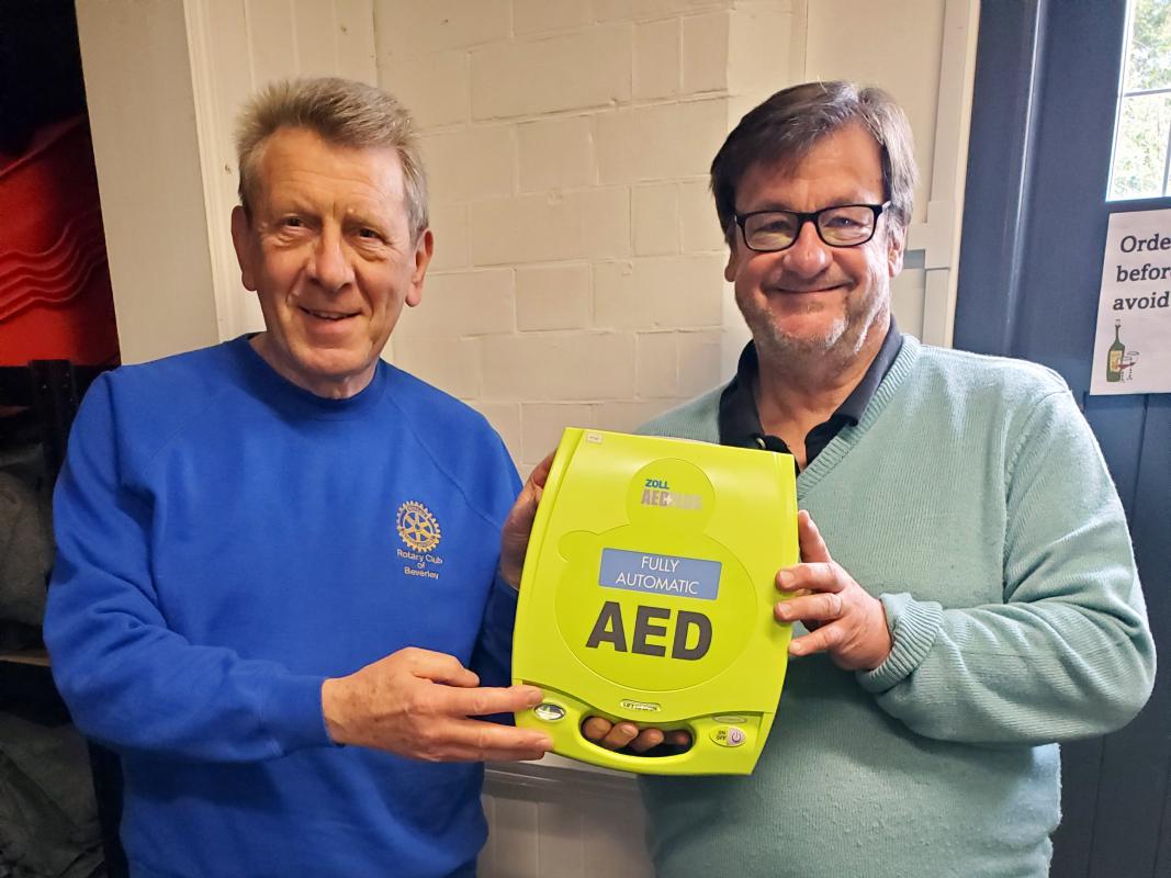 Defibrillator donated by our club to East Riding Theatre.
