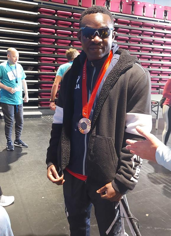 A visit from Junior, a member of Bradford Keighley and Skipton Disability Athletics, who won a Bronze Medal in the Men's 400m T11 at this year's Paralympics in Paris.