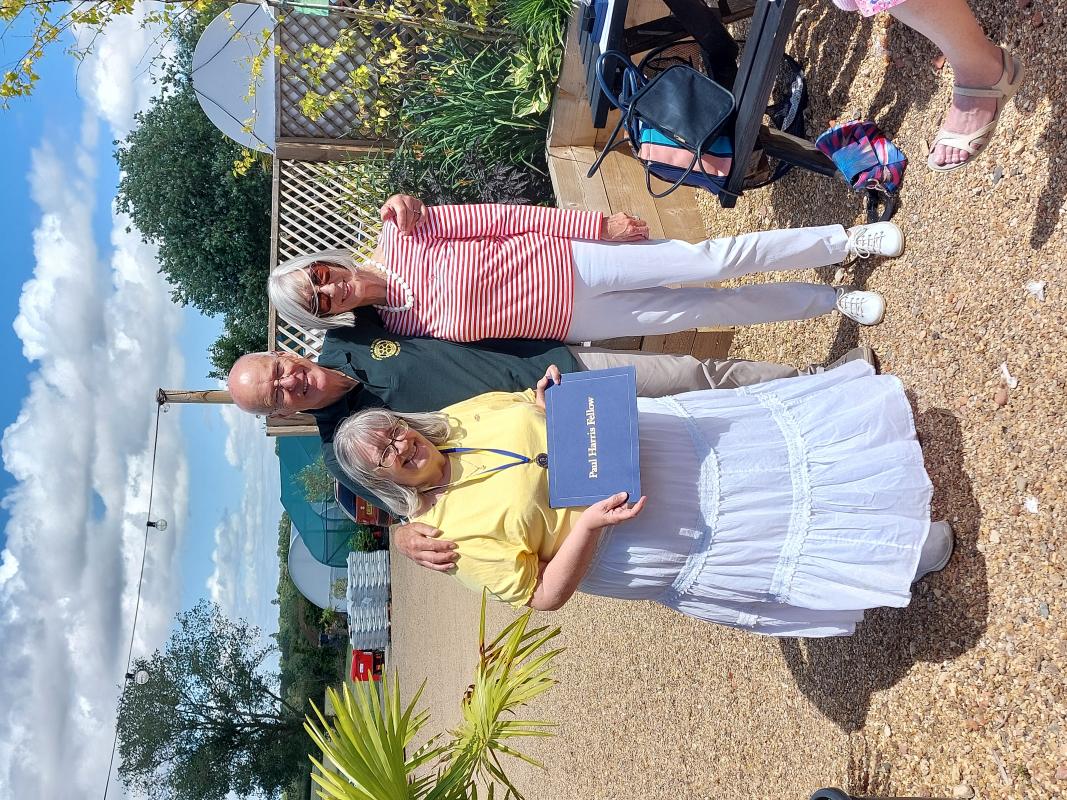 President of Inner Wheel Sandy Hines, with Graham Anker, President of A&DC Rotary club along with his wife.