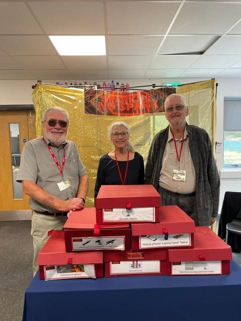 Rotarians Dave Simmons, Pam Baktis and Keith Thomas at City College Norwich