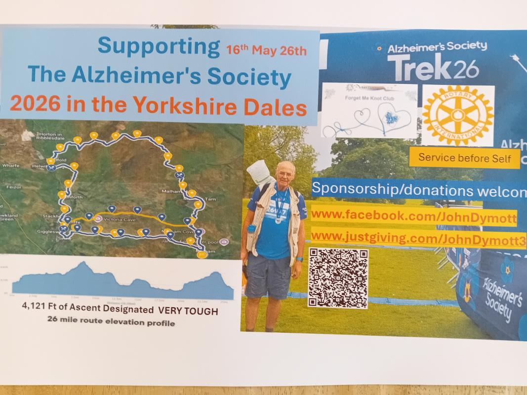 John preparing for Trek 26, raising funds for Alzheimer's Society in May.