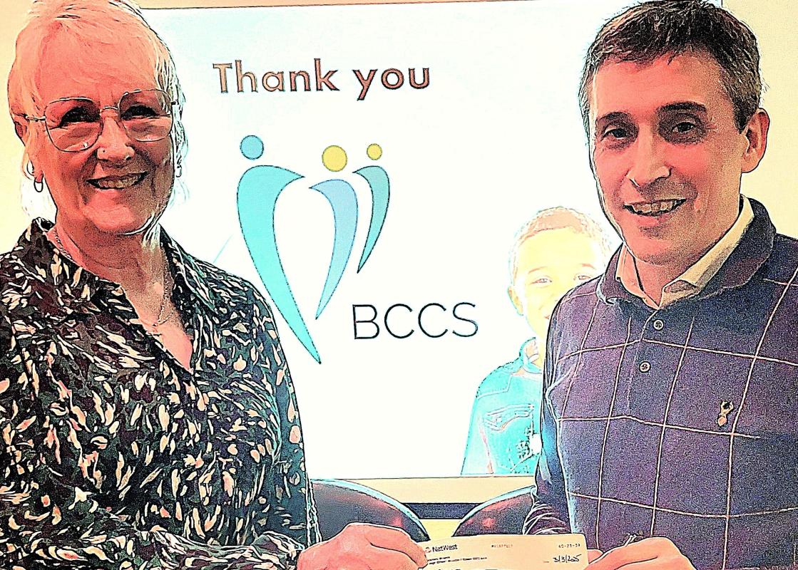 President Pauline of the Rotary Club of Wickford presents a £200 donation to Brentwood Catholic Children’s Society (BCCS) following a club presentation about the charity’s vital work supporting children’s mental health and wellbeing across Essex and East 