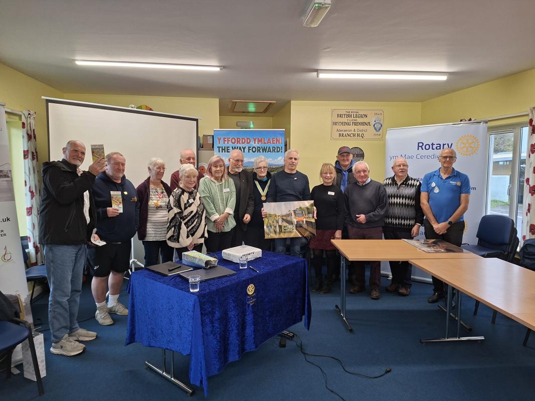 Aberystwyth to Carmarthen railway reinstatement:  4 different Rotary Clubs represented with Dylan Wilson-Lewis, Chair, Traws Link Cymru. 