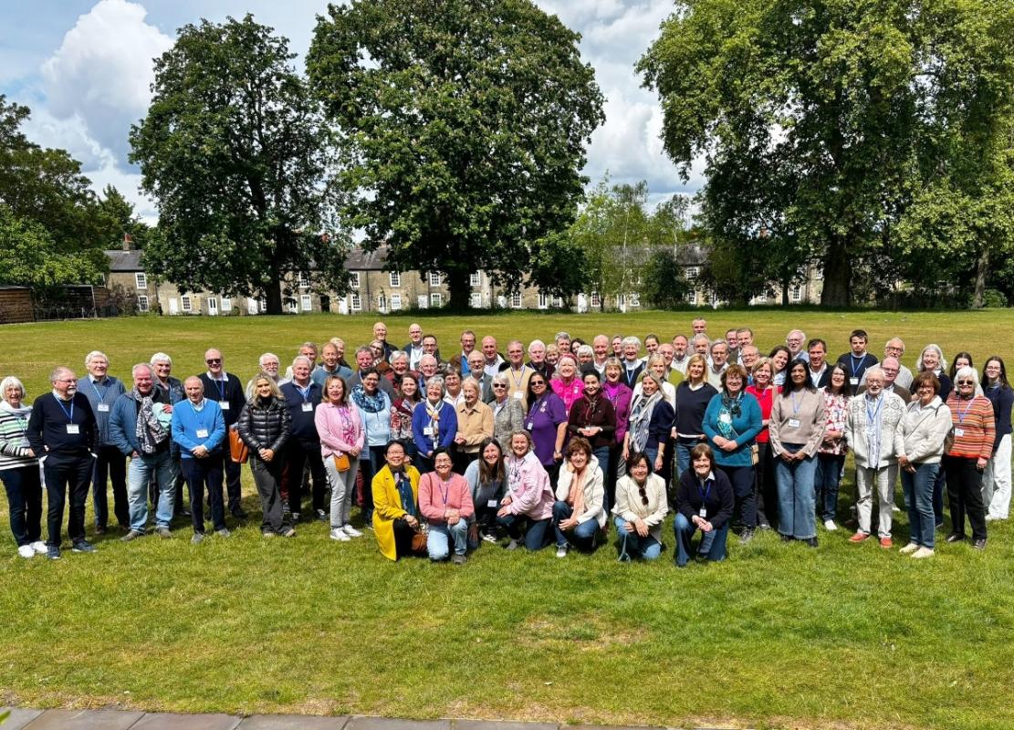 The participants gather to say farewell