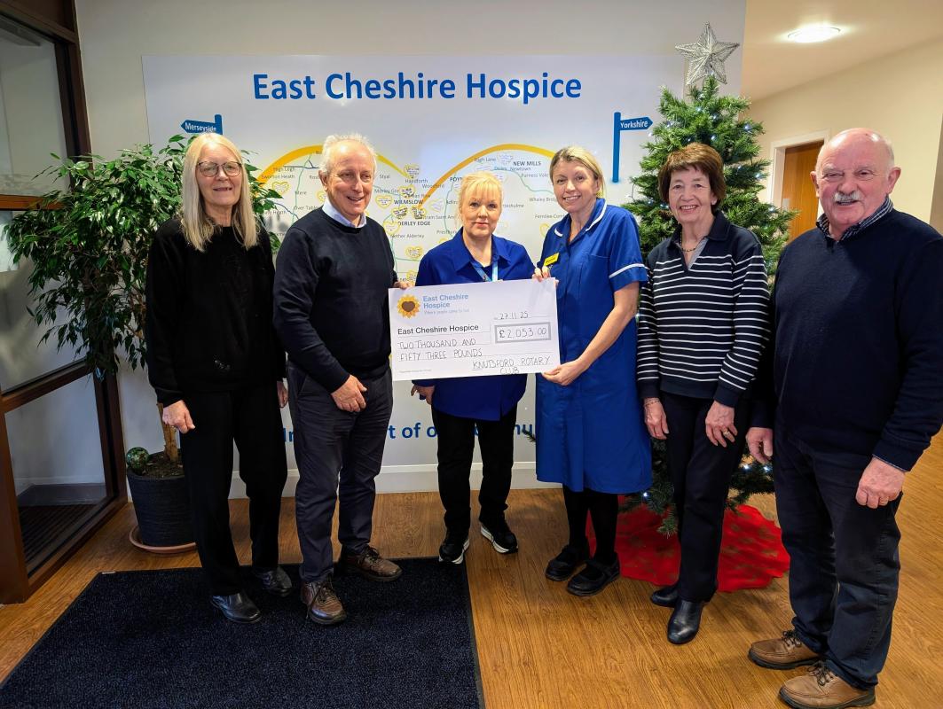 The cheque presentation at the Hospice on 27th November 2025