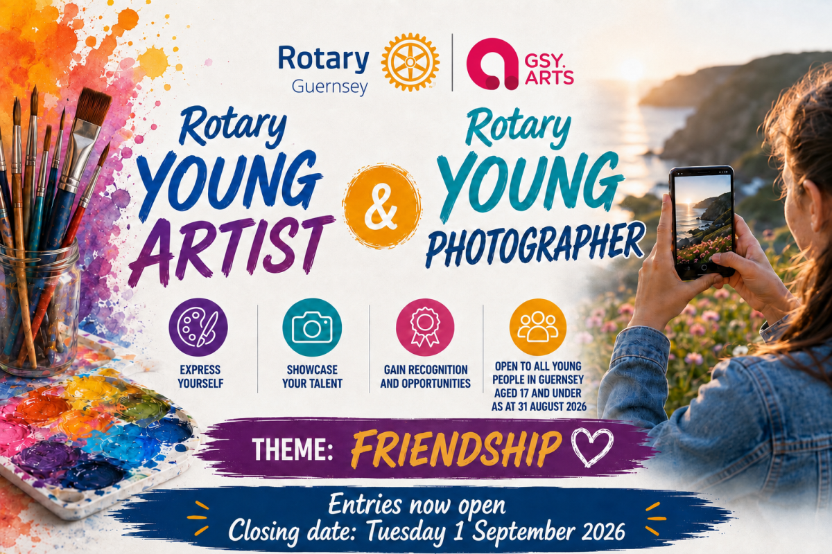 Aged 17 or under as at 31st August 2026 and living in Guernsey?
Let your creativity shine in the Rotary Young Artist and Rotary Young Photographer Competitions