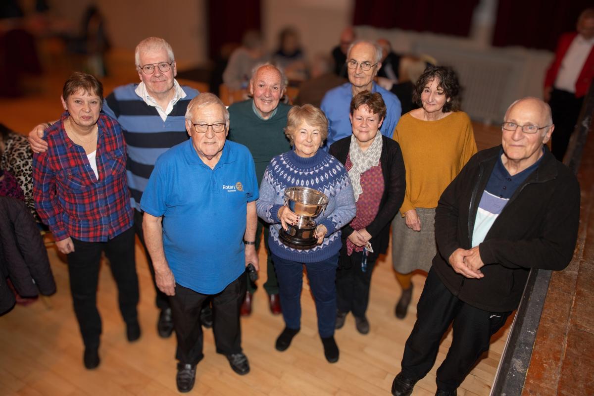 Dunmow Rotarian Peter Watson pictured with the winning Pam's People team.